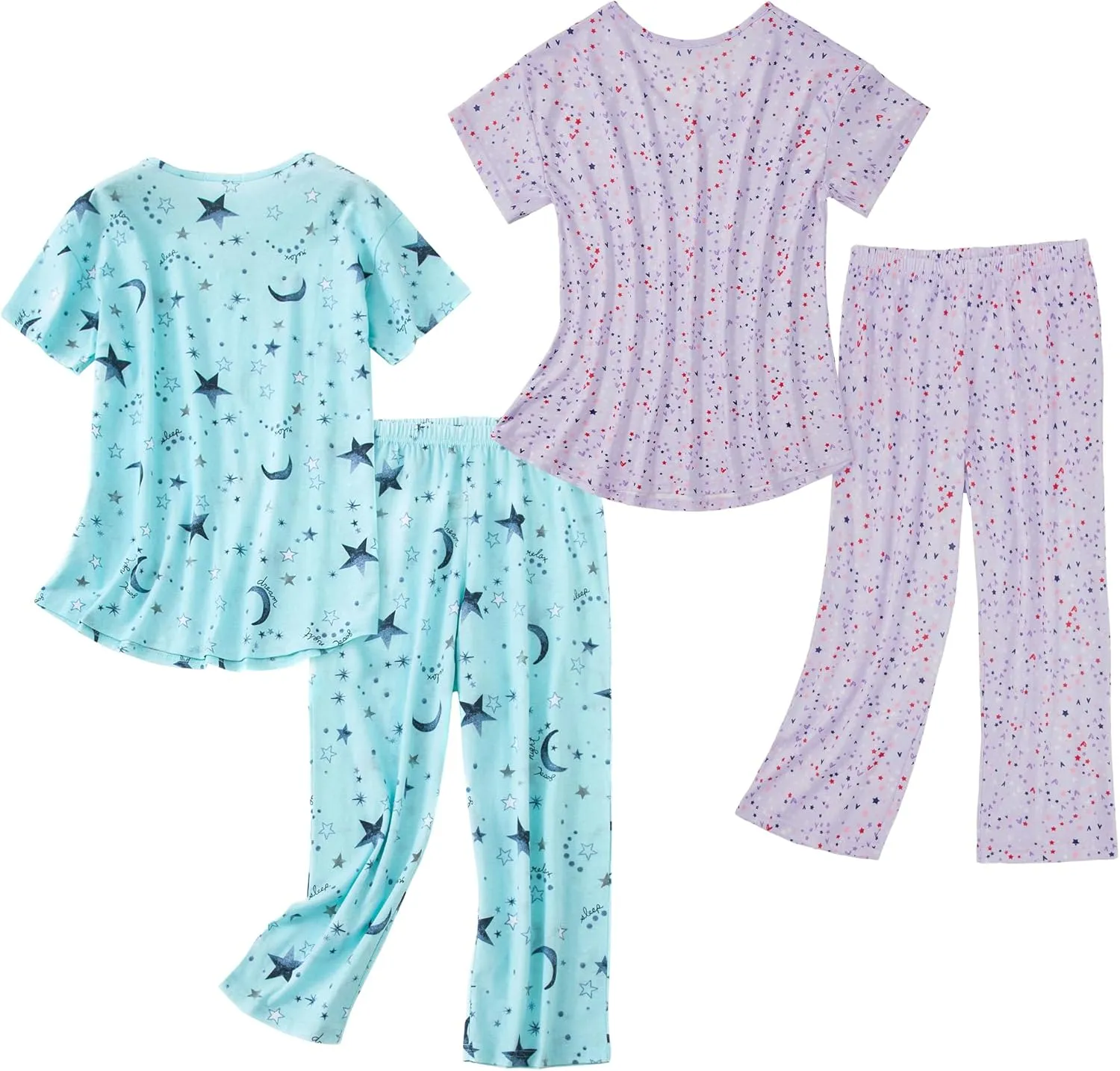 American Trends 2 Pack Cotton Pajamas for Women Set Two Piece Short Sleeve Sleepwear Tops with Capri Pants Summer Pj Set - Image 4