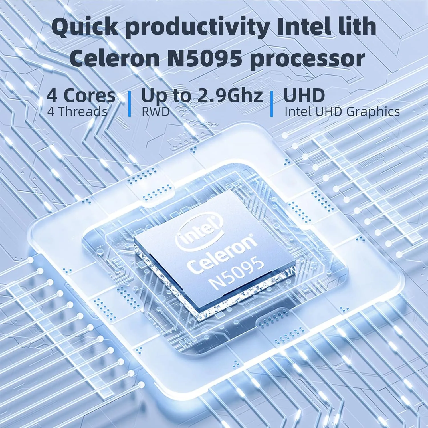 Naclud Windows 11 Laptop, 15.6 Inch Laptops, 12GB DDR4+512GB SSD Storage, Celeron N5095 Quad-Core(up to 2.9 GHz), 5GWiFi, USB 3.2, HDMI, Type-C, 7000mAh Battery - Image 4