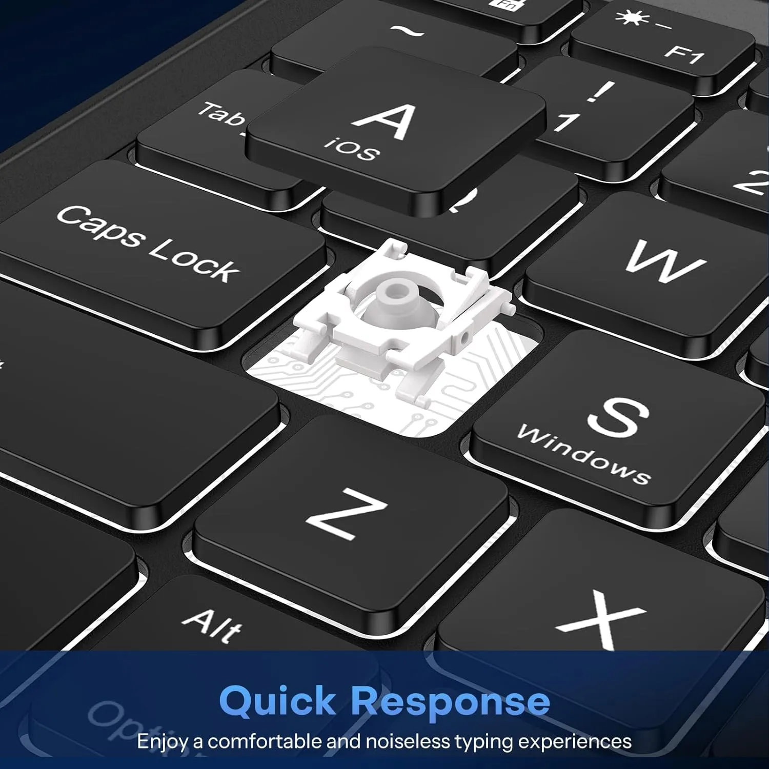 OMOTON Bluetooth Keyboard for Tablet/Android/Windows/iOS, with 7 Colors Backlight Rechargeable Wireless Keyboard Compatible with Galaxy Tab A9+/A9+ Plus/S9/S9 Plus/S9 FE, Black - Image 9