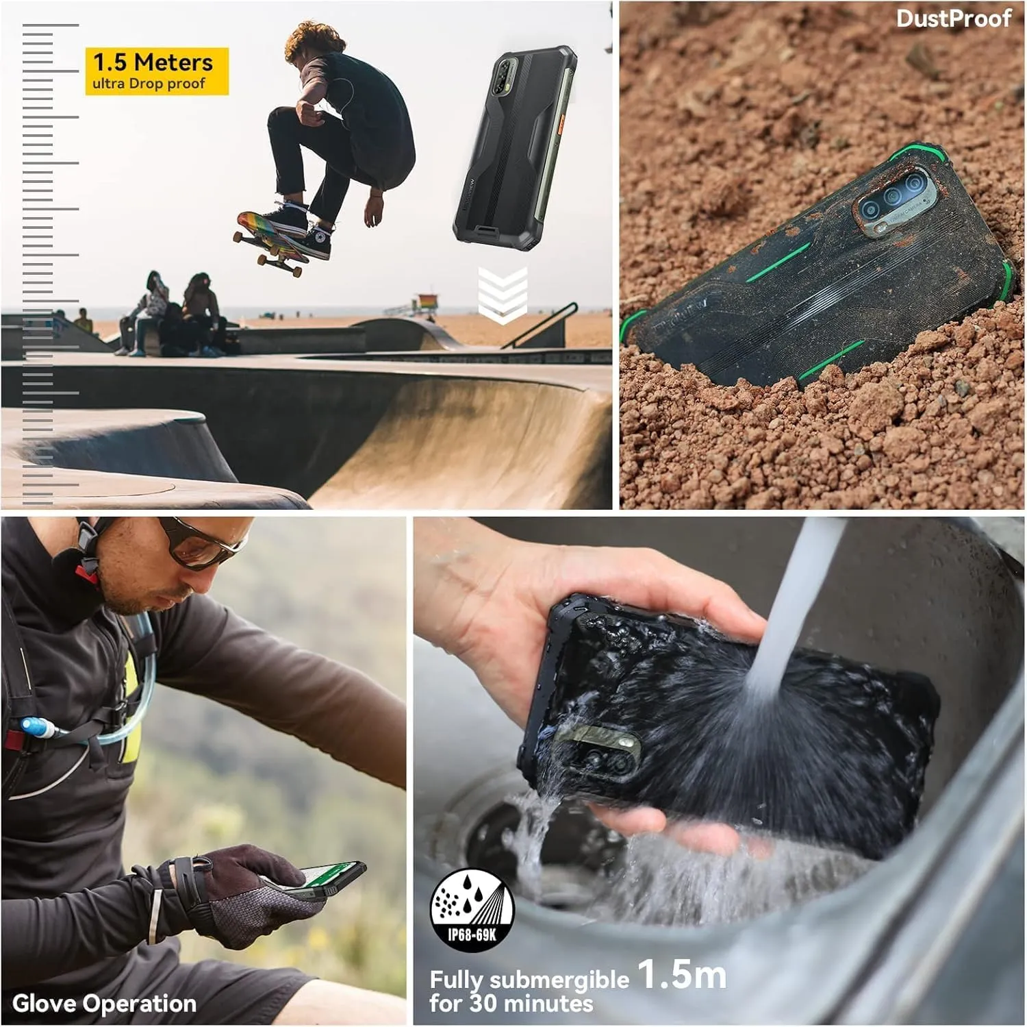 Blackview Phone BV7100 Rugged Smartphone,13000mAh 33W Fast Charge,10GB+128GB/1TB Expand Rugged Phone, 6.58" FHD+ 1080*2408, IP69K Waterproof Smartphone, NFC/OTG/Glove Mode, Face/Fingerprint Unlocked - Image 4