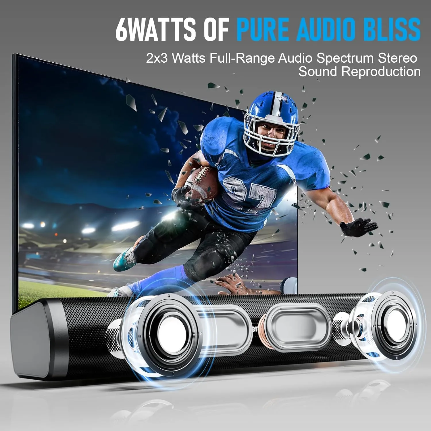 Dnil Portable Wireless Speaker Home Bluetooth Sound Bar Compatible with PC, Laptop, Smartphone - Image 4