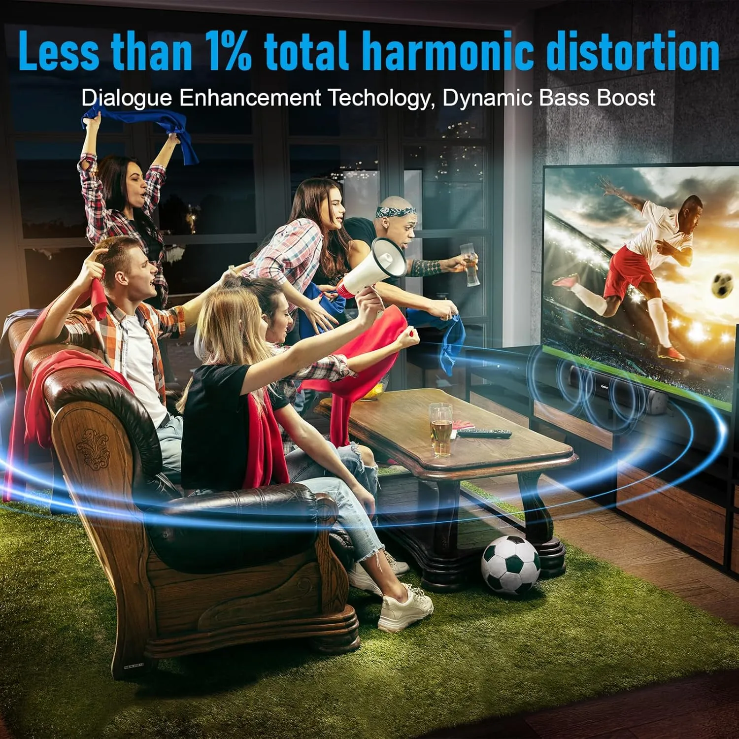 Dnil Portable Wireless Speaker Home Bluetooth Sound Bar Compatible with PC, Laptop, Smartphone - Image 5