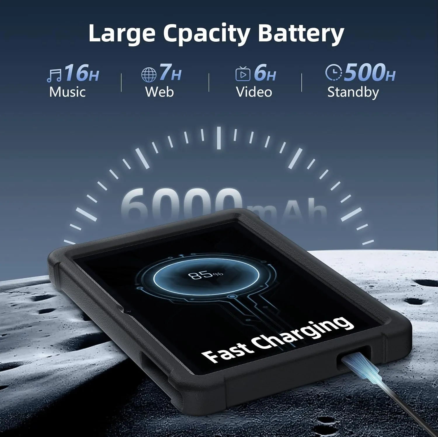 Tablet 10 Inch Android 14 Tablet, 16GB RAM 128GB ROM, 1TB Expansion, Octa-core, Large Capacity Battery, 5MP + 8MP Dual Camera, 5G/2.4G WiFi, Bluetooth 5.0, GPS, Drop-Proof Case - Black (Black) - Image 7