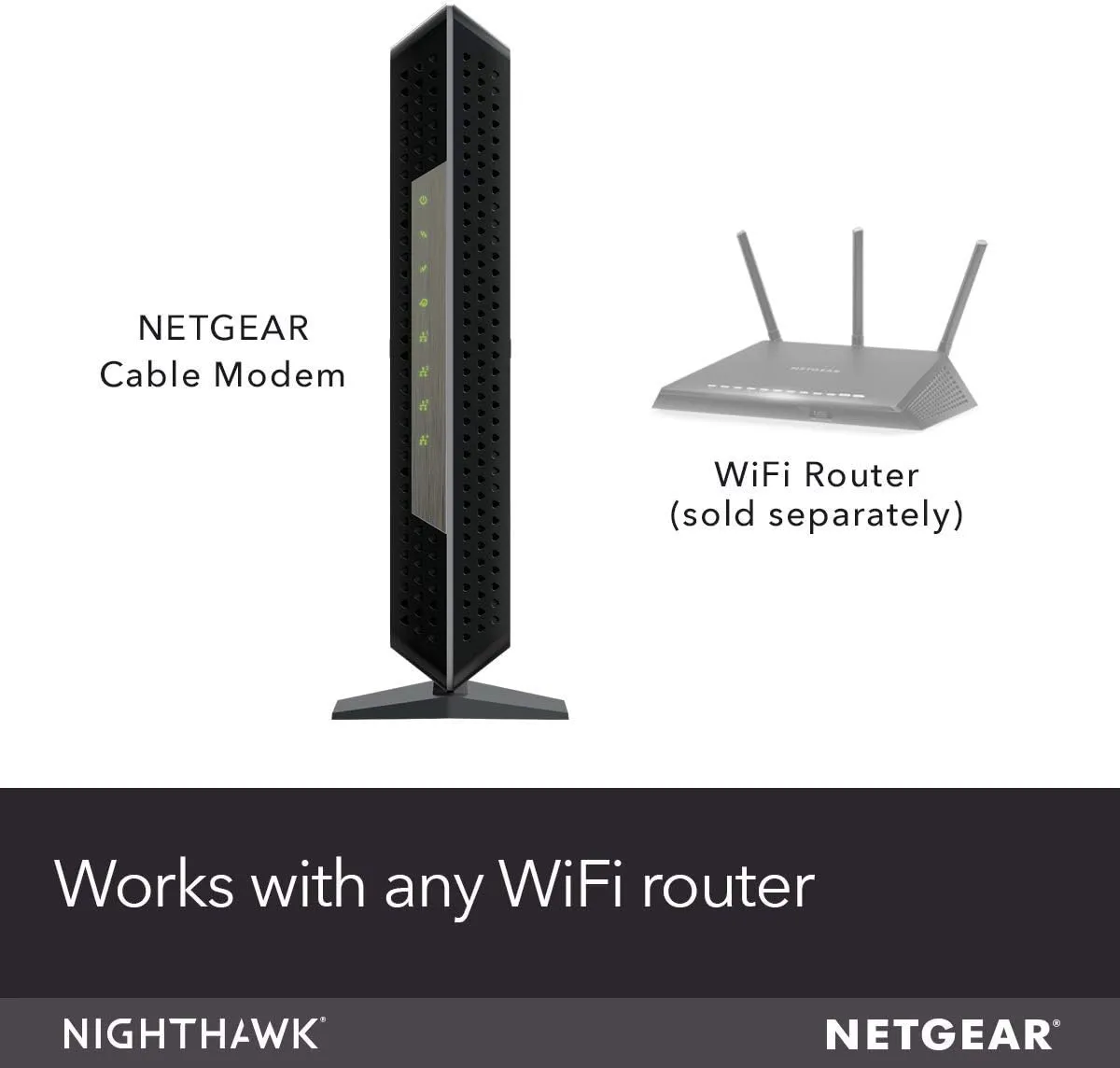 NETGEAR Nighthawk Cable Modem CM1200 - Compatible with all Cable Providers including Xfinity by Comcast, Spectrum, Cox | For Cable Plans Up to 2 Gigabits | 4 x 1G Ethernet ports | DOCSIS 3.1, Black - Image 3