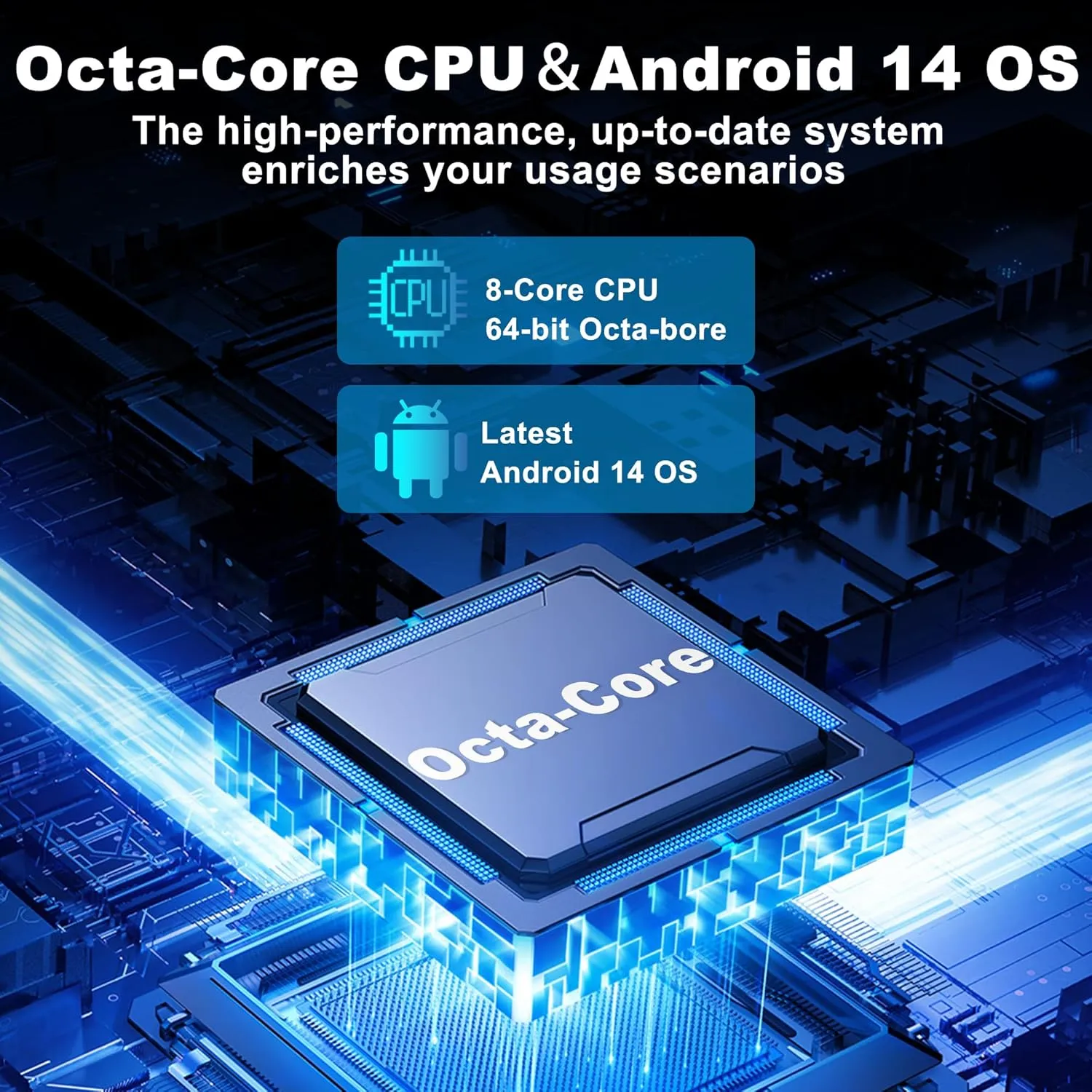 Android 14 Tablet, 10.1 Inch Android Tablet PC, 8GB RAM 128GB ROM 1TB Expand, 8000mAh Battery, Octa-Core 10.1 Inch with 13MP+8MP Camera/Bluetooth/GPS/WiFi/HD Display (Light Blue) - Image 5