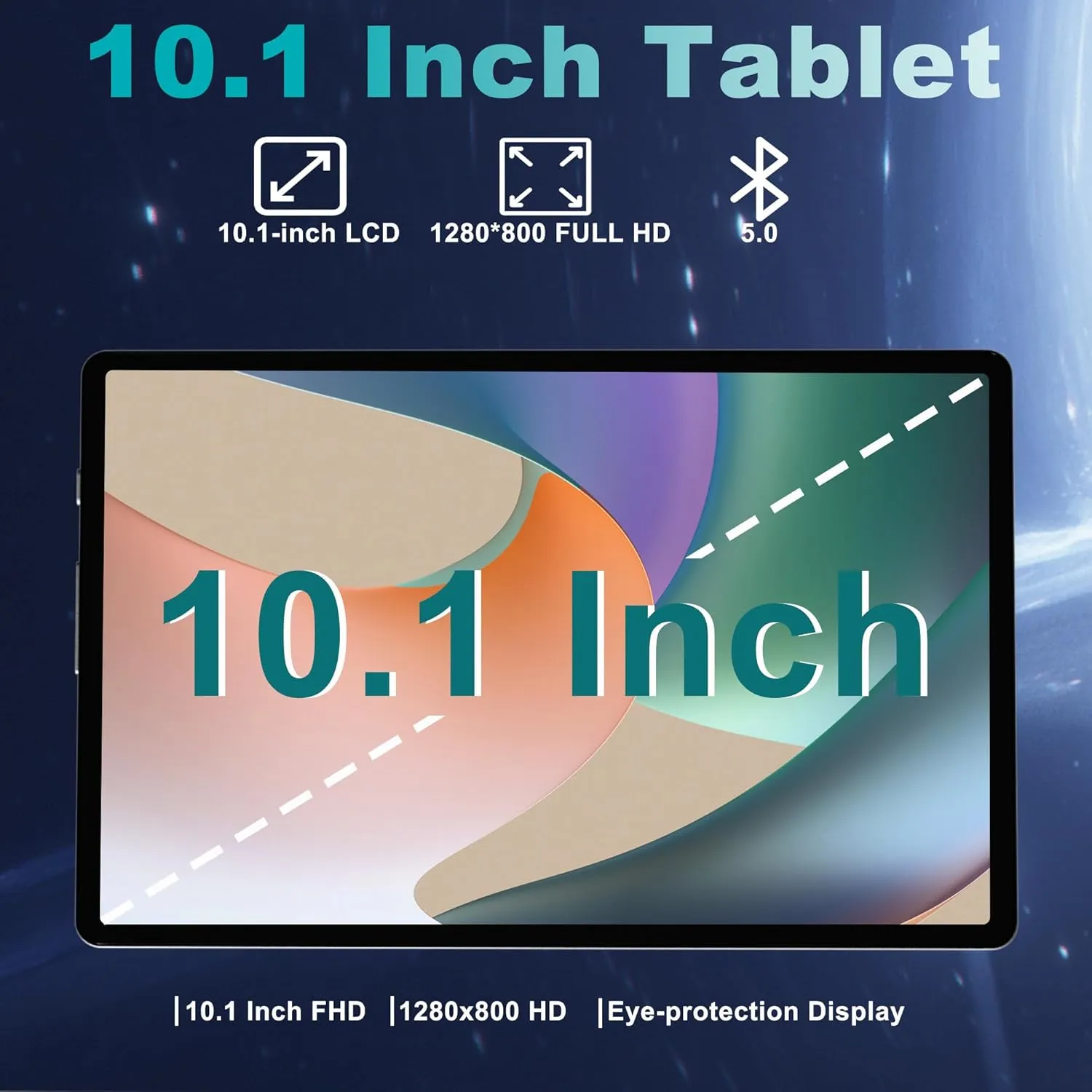 Android 14 Tablet, 10.1 Inch Android Tablet PC, 8GB RAM 128GB ROM 1TB Expand, 8000mAh Battery, Octa-Core 10.1 Inch with 13MP+8MP Camera/Bluetooth/GPS/WiFi/HD Display (Light Blue) - Image 6