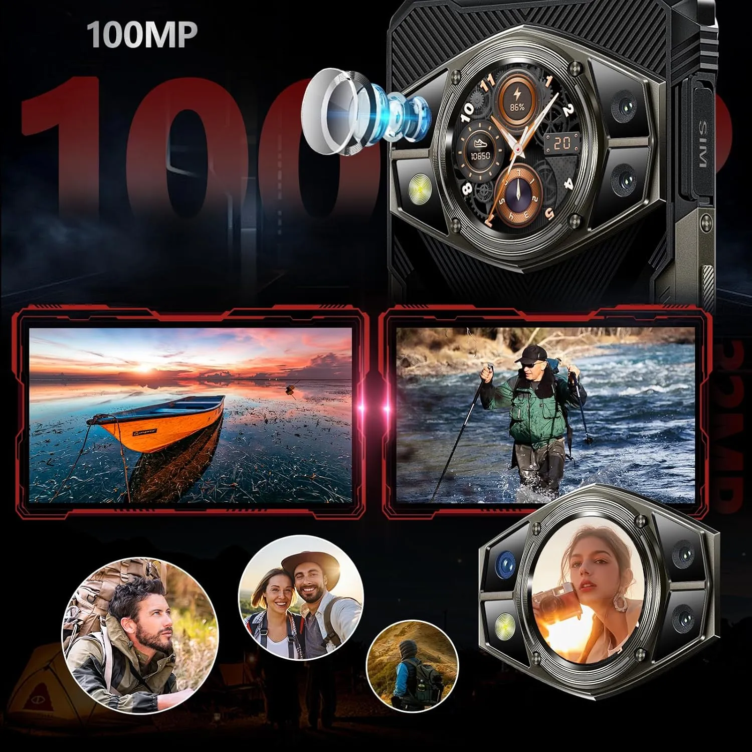CUBOT KingKong AX 2024 Rugged Phone Unlocked-Android 14/ MTK G99/ 24GB RAM+256GB ROM Dual SIM Smartphone/ 6.58" &1.32" Dual Screen/100MP Rugged Smartphone/ IP68 IP69K Waterproof Cell Phone/33W/GPS/NFC - Image 6
