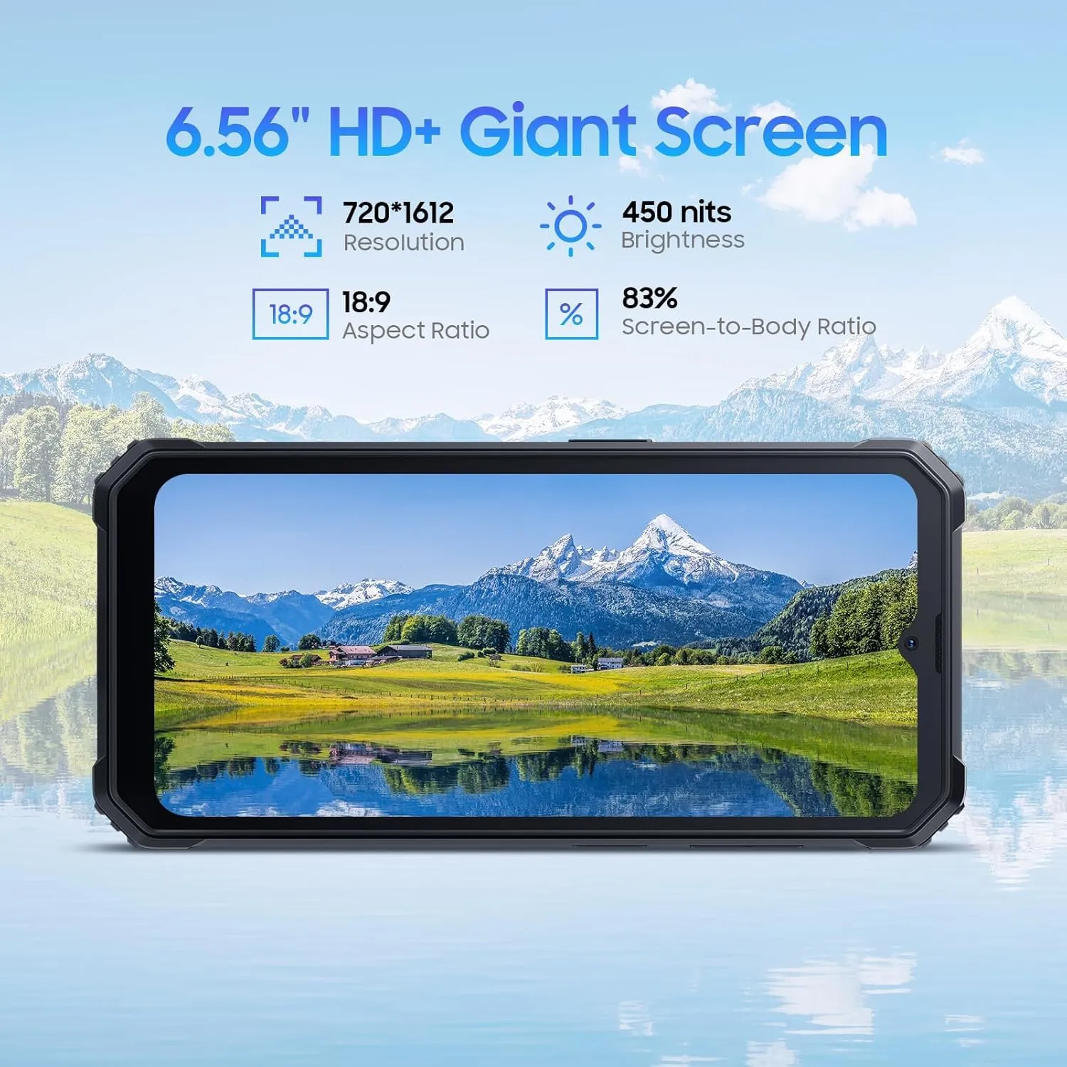 Blackview Phone BV4800, Android 13 4GB+32GB 2TB Expand Rugged Smartphone, 6.56" Incell Screen 5180mAh Rugged Phone, 4G T-Mobile Dual SIM Rugged Smartphone Unlocked, IP69K, 3 Card Slots/Face ID-Black - Image 5