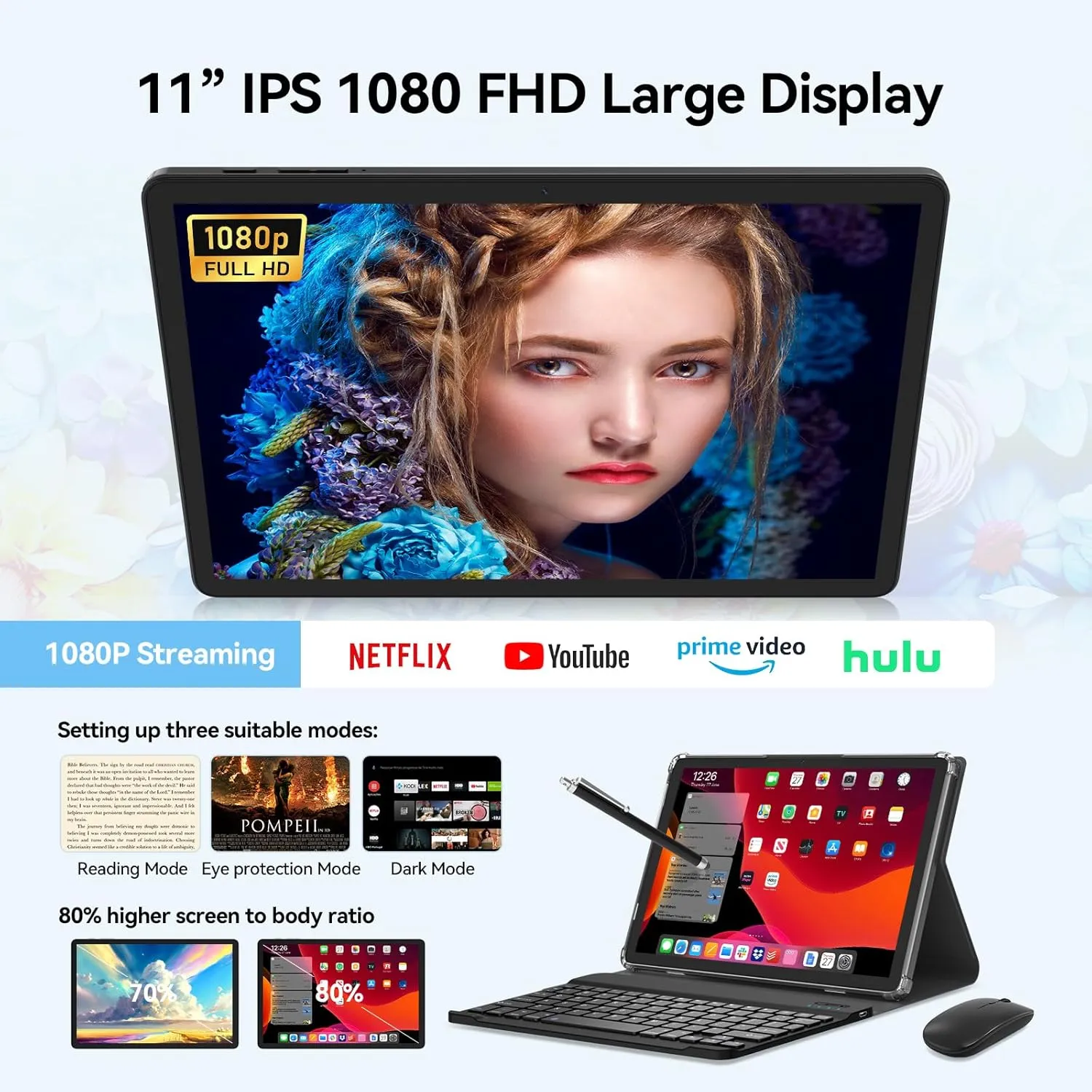 Tablet 11 inch Android 14 Tablet, 2025 Latest Update 128GB ROM 16GB RAM, 4G LTE Tableta, 5G WiFi+Cellular, Octa-Core, 21MP Dual Camera,1TB Expand, Incell FHD Screen, 7000mAh - Unclocked for T-Mobile - Image 6