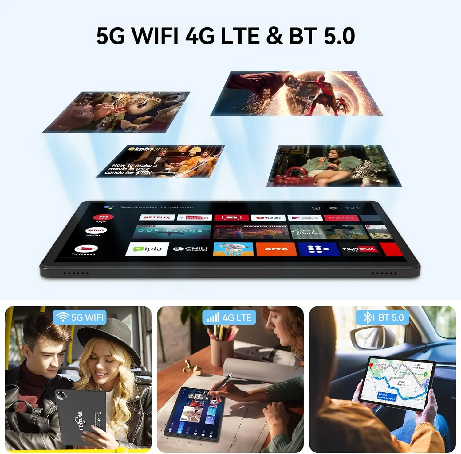 Tablet 11 inch Android 14 Tablet, 2025 Latest Update 128GB ROM 16GB RAM, 4G LTE Tableta, 5G WiFi+Cellular, Octa-Core, 21MP Dual Camera,1TB Expand, Incell FHD Screen, 7000mAh - Unclocked for T-Mobile - Image 8