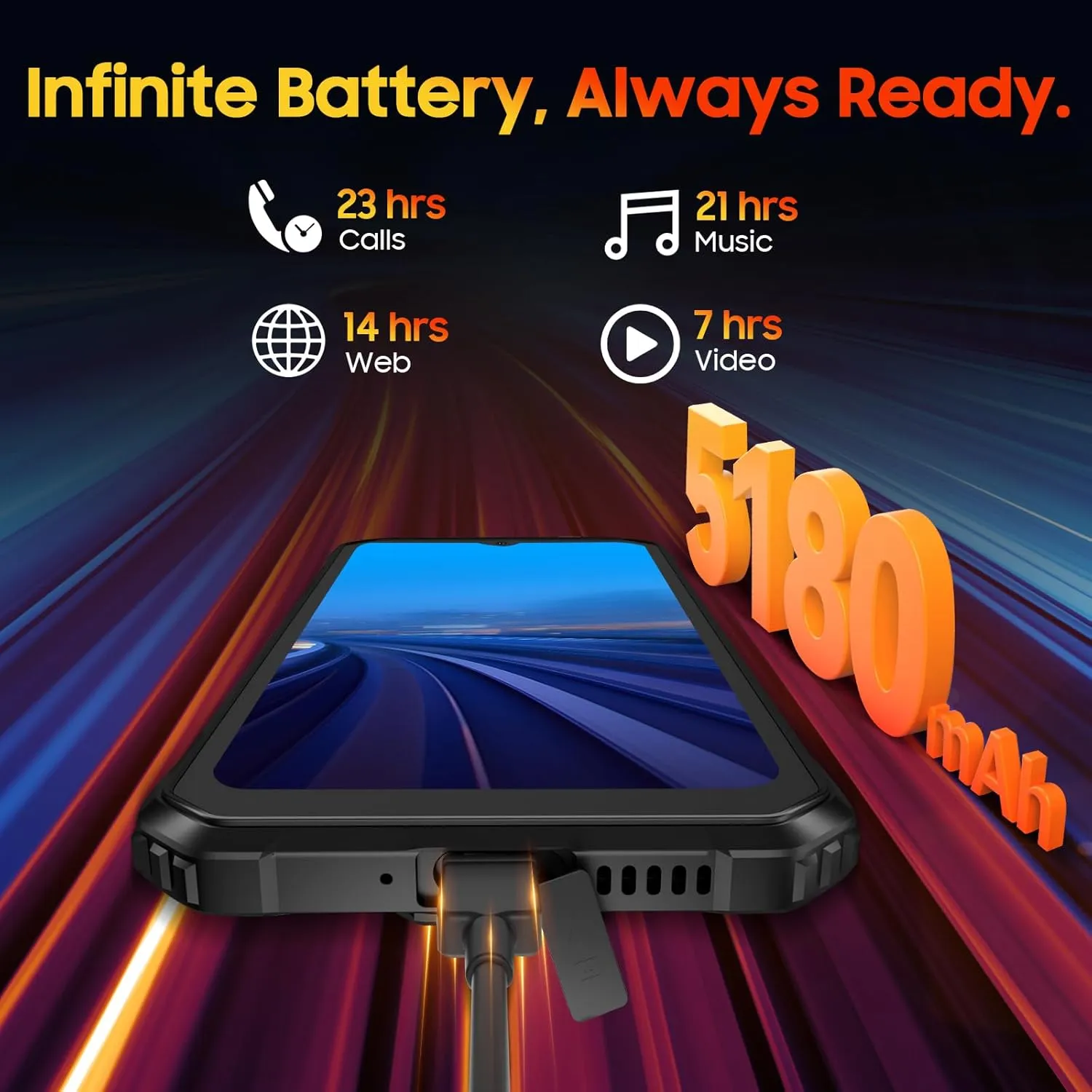 Blackview BV4800 Rugged Phone Unlocked, IP69K Waterproof Unlocked Smartphone, 4GB+32GB/SD 2TB, 6.56''HD+Display, 5180mAh Battery, 4G Dual SIM, 3 Card Slots, Glove Mode, Face ID, GPS,T-mobile Cellphone - Image 5