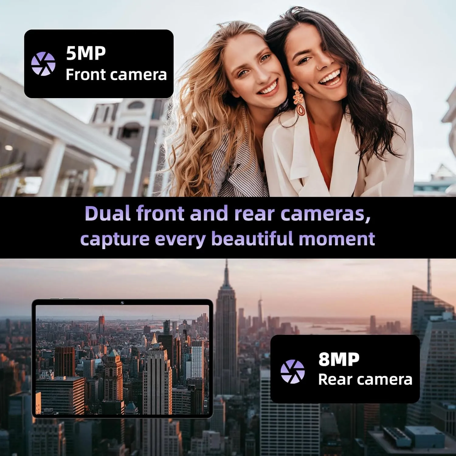 Android 14 Tablet 10.1 Inch, Octa-core, 10GB RAM 64GB ROM, 1TB Expansion, 800x1280 IPS HD Touchscreen, 6000mAh, 5MP + 8MP Dual Camera, 5G/2.4G WiFi, Bluetooth 5.0, GPS (Gray) - Image 8