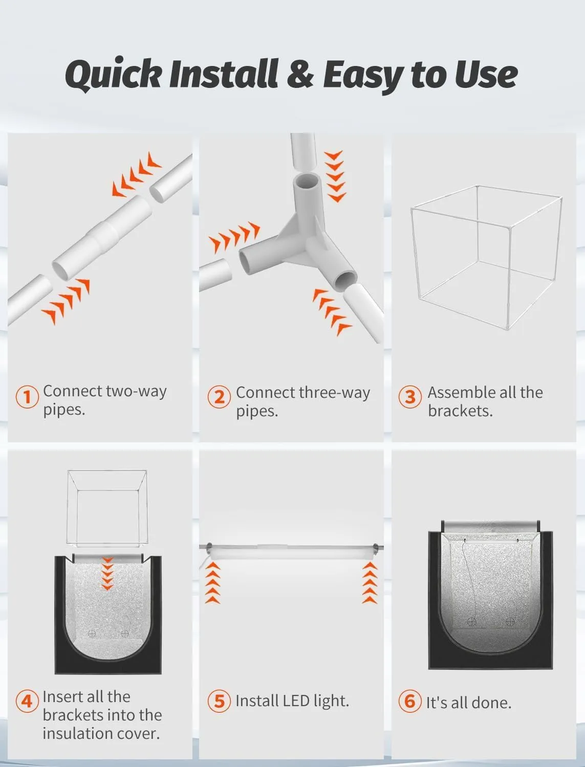 3D Printer Enclosure with LED Light for Bambu Lab A1/A1 Mini, Fireproof Waterproof Dustproof Tent Noise Reduction Constant Temperature Protective 3D Printer Cover, 680x600x560MM - Image 11