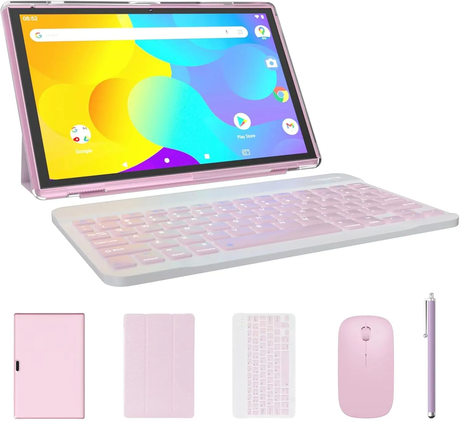 ATOZEE Tablet 2 in 1 Android 14 Tablets with Keyboard 10 inch Tabletas, Include Mouse Stylus Case, 6000mAh 6GB RAM 32GB ROM 1024GB Expandable Tableta, 2MP+8MP Dual Camera, WiFi-6 Bluetooth Tablet PC. - Image 2