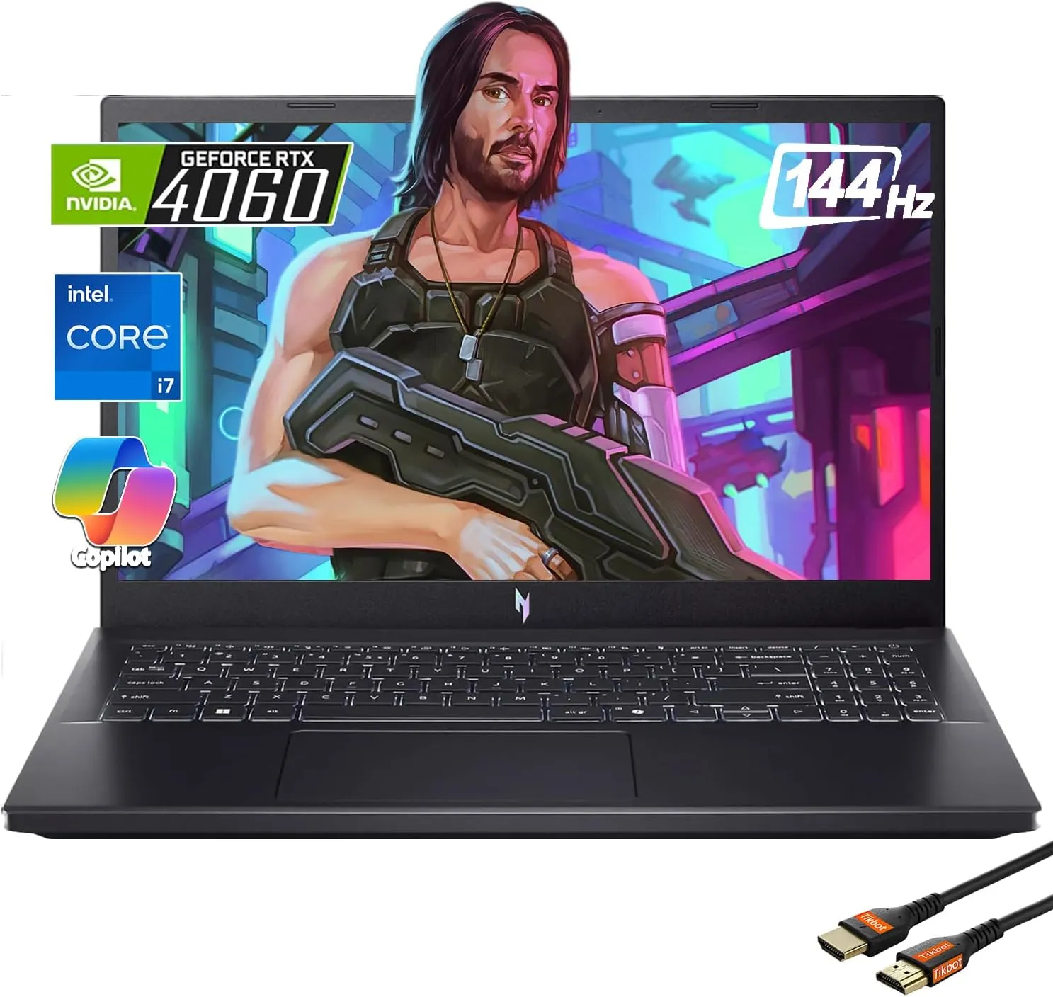 Acer 2024 Nitro V AI-Powered Gaming Laptop | 13th Gen Intel Core i7-13620H Processor | NVIDIA GeForce RTX 4060 | 15.6" FHD IPS 144Hz Display | MUX Switch| w/HDMI Cable (64GB RAM | 2TB PCIe SSD) - Image 2