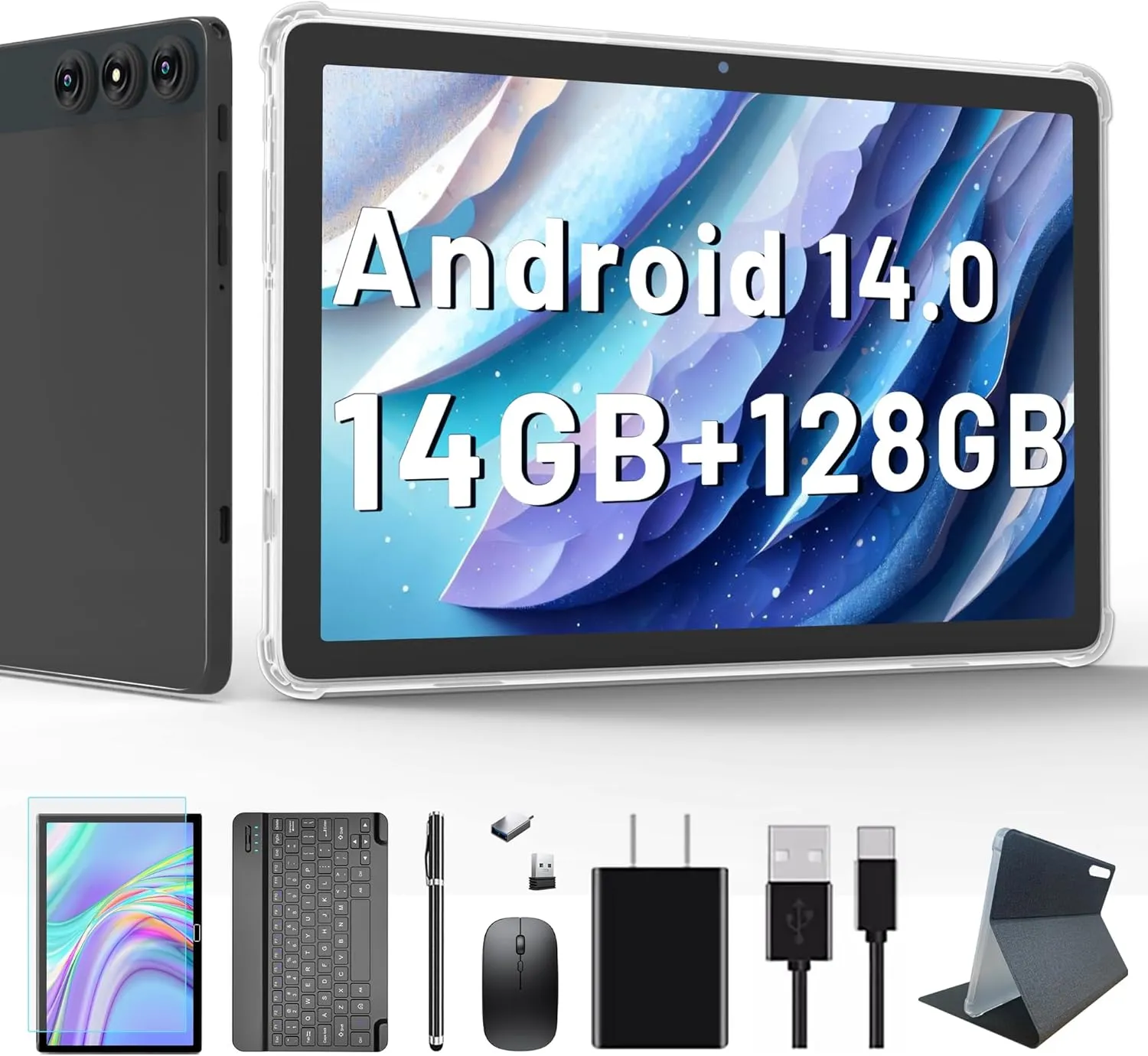 Android 14 Tablet, 2025 Latest Tablet 10 inch 128GB Storage 1TB Expandable 14GB RAM, 4G Sim Slot Tablets with keyboard Support 5G WiFi Bluetooth 5.0 GPS, 7000 mAh, Octa-Core Processor, FHD IPS Display - Image 2