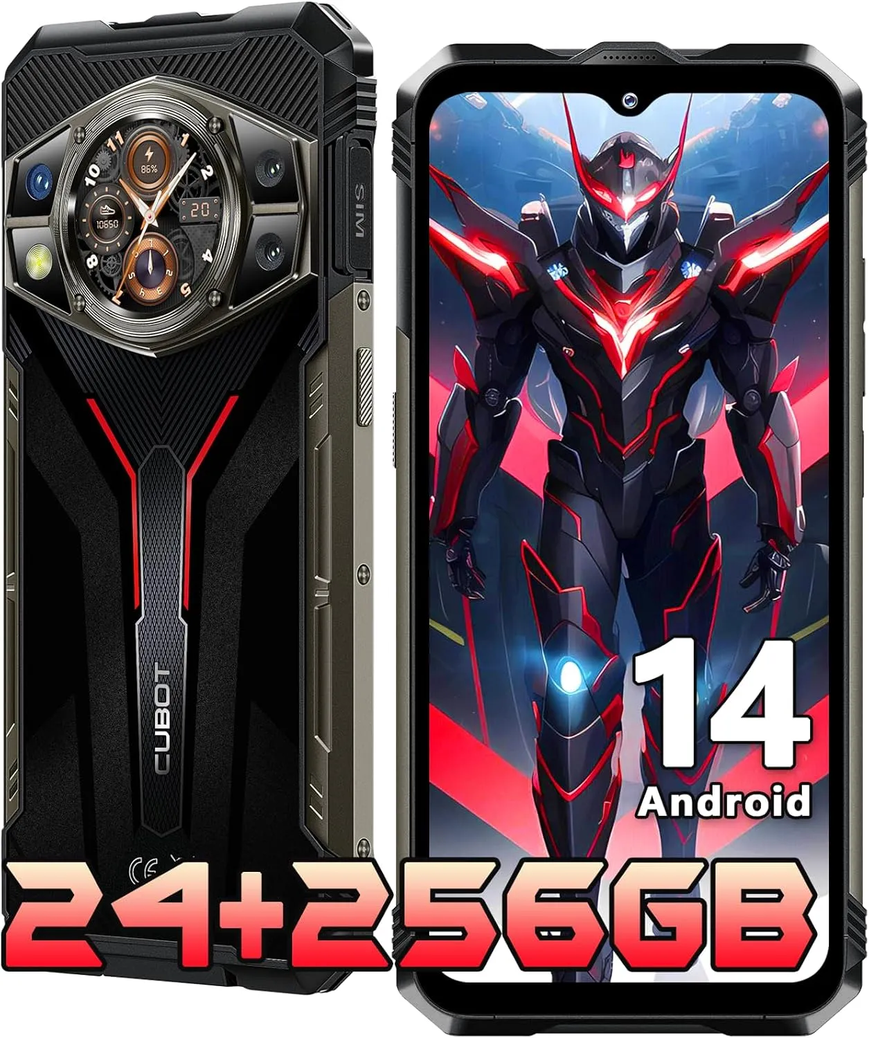 CUBOT KingKong AX 2024 Rugged Phone Unlocked-Android 14/ MTK G99/ 24GB RAM+256GB ROM Dual SIM Smartphone/ 6.58" &1.32" Dual Screen/100MP Rugged Smartphone/ IP68 IP69K Waterproof Cell Phone/33W/GPS/NFC - Image 2
