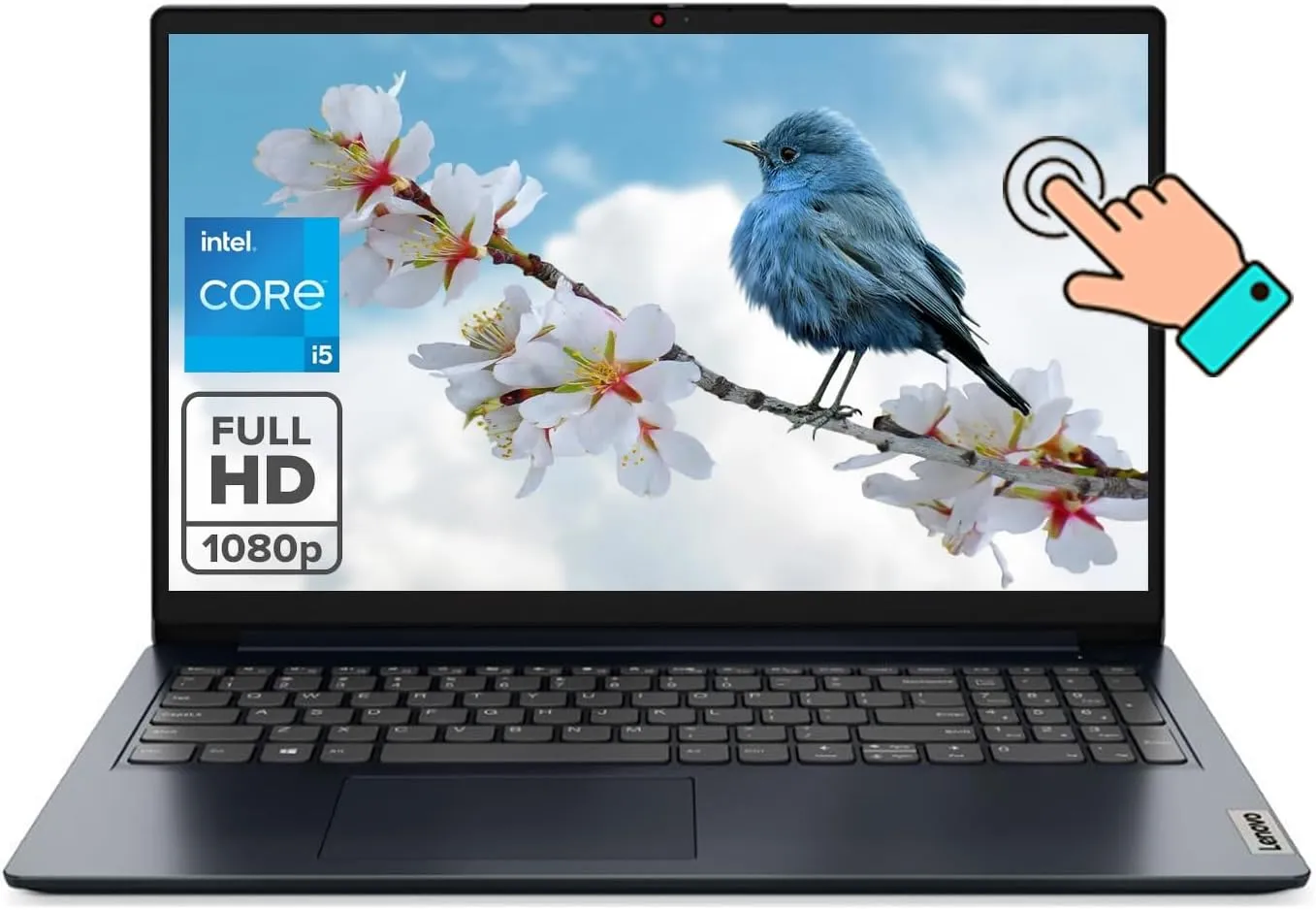 Lenovo Ideapad, 15.6" FHD Touchscreen Laptop, 12th Gen Intel Core i5-1235U 10-core Processor, 16GB RAM, 512GB SSD, Intel Iris Xe Graphics, Wi-Fi 6, Windows 11 S, Abyss Blue, EAT Mouse Accessories - Image 2