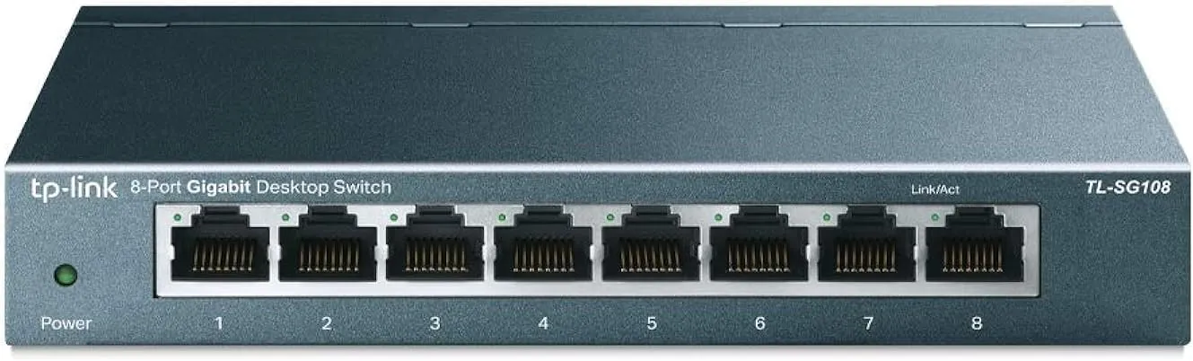 TP-Link TL-SG108 8 Port Gigabit Unmanaged Ethernet Network Switch, Ethernet Splitter Plug & Play Fanless Metal Design Shielded Ports Traffic Optimization - Image 2