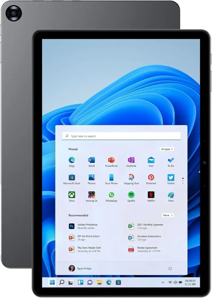 10.1" Window 11 Pro Tablet PC 12GB RAM 256GB SSD, Intel Core m3 Processor (up to 3.4 GHz), HD Touchscreen, BT5.0 WiFi 5, Type-C, Micro HDMI, Dual Webcam, Space Gray (Keyboard Sold Separately)
