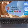 14 inch Windows 11 Laptop Computer, 8GB DDR4 RAM 128GB SSD, 4-Core Intel CPU (Up to 2.9GHz), Thin & Portable Notebook PC, WiFi, BT4.2, MS Office 2024