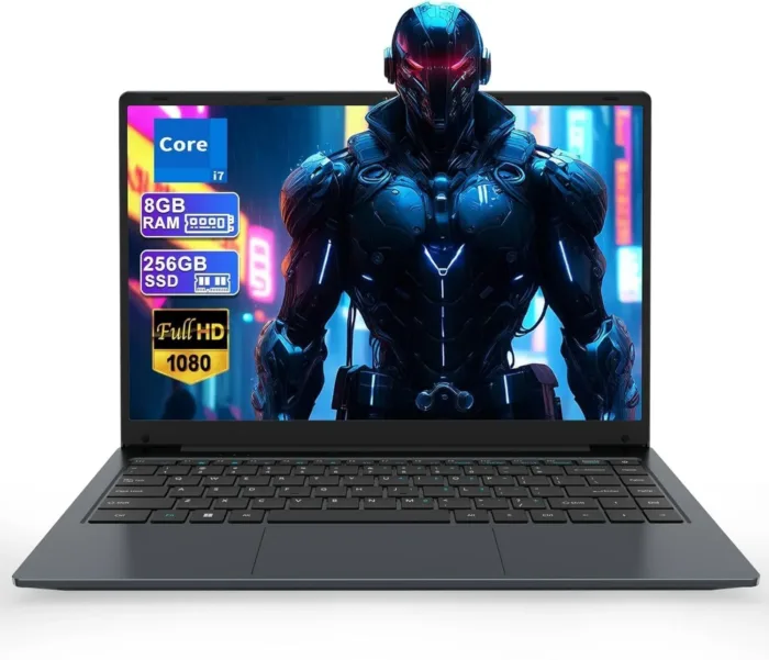 14.1" Laptop, Laptop Computer Core i7 Processor(Up to 2.7GHz), Student Laptop 8GB DDR3 256GB SSD, FHD IPS 2 in 1 Laptop Wifi5 BT4.2 USB3.0 * 3 Ethernet Port*1 HDMI*1 SD Slot*1 Audio Jack*1