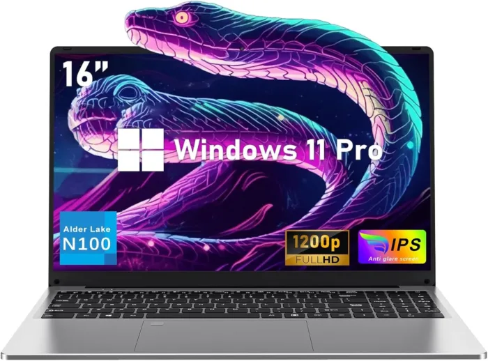 16 Inch Laptop Computer | Gaming Laptop | 16GB RAM 1TB SSD | N100 Processor | FHD 1920 * 1200 | 180 Angle Open | Backlit | BT4 WIFI5 | Windows 11 Pro | Fingerprint Unlock | UHD Graphics 750 MHz