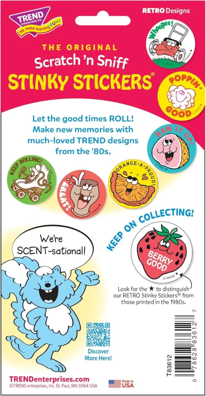 Looking Good!/Gumballs Scent Retro Stinky Stickers by TREND; 24/Pack - Authentic 1980s Designs!