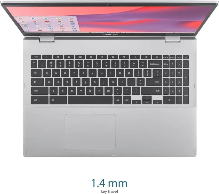 ASUS Chromebook CX1, 15.6" FHD NanoEdge Display, Intel Celeron N4500 Processor, 64GB eMMC Storage, 8GB RAM, ChromeOS, Transparent Silver, CX1500CKA-AS84F