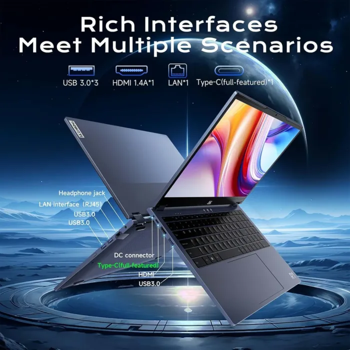 2 in 1 Laptop Convertible 15.6 Inch (16GB RAM, 1TB SSD), i3-1215U 6-Core Processor(Up to 4.4Ghz), FHD IPS Touch Screen Laptop Computer 360°, Bluetooth, WiFi 2.4G+5G, Webcam, USB 3.0, Type C