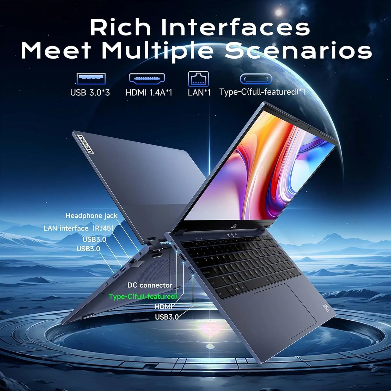 2 in 1 Laptop Convertible 15.6 Inch (16GB RAM, 1TB SSD), i3-1215U 6-Core Processor(Up to 4.4Ghz), FHD IPS Touch Screen Laptop Computer 360°, Bluetooth, WiFi 2.4G+5G, Webcam, USB 3.0, Type C - Image 6