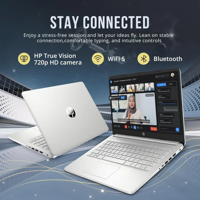 HP Stream 14" HD BrightView Laptop, Intel Celeron N4120, 8GB RAM, 256GB Storage (128GB eMMC + 128GB USB Card), Intel UHD Graphics, HD Camera, Fast Charge, 1 Year Office 365, Win 11 S, Silver - Image 3