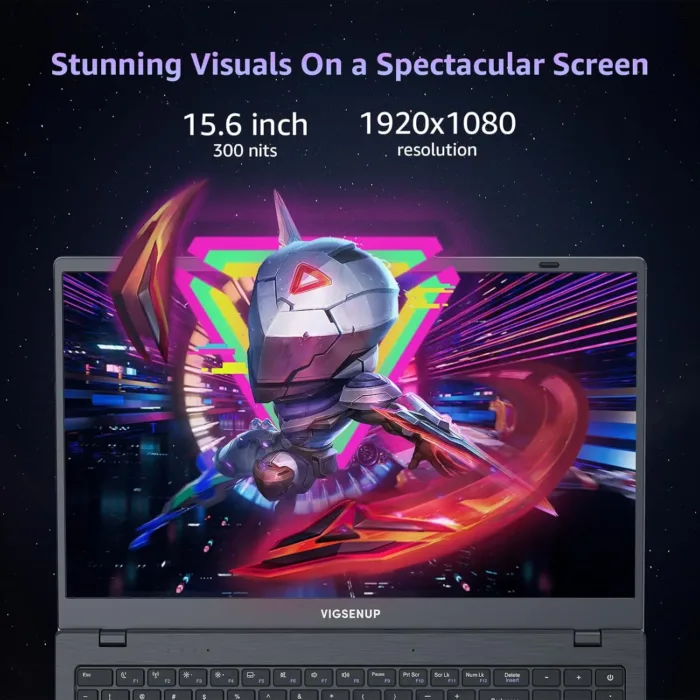 Laptop, 15.6 Inch Laptop Computer with FHD IPS 1920x1080 Display, 8GB RAM 256GB SSD, N5095 Quad Core Processor,38WH Battery, WiFi, USB3.2, Webcam, Poratable Student and Business Laptops - Image 3