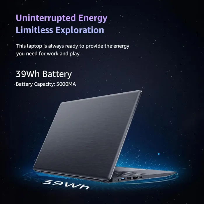 Laptop, 15.6 Inch Laptop Computer with FHD IPS 1920x1080 Display, 8GB RAM 256GB SSD, N5095 Quad Core Processor,38WH Battery, WiFi, USB3.2, Webcam, Poratable Student and Business Laptops - Image 4