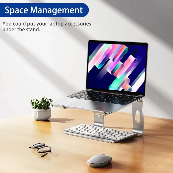 BESIGN LS03 Aluminum Laptop Stand, Ergonomic Detachable Computer Stand, Riser Holder Notebook Stand Compatible with Air, Pro, Dell, HP, Lenovo More 10-15.6" Laptops, Silver