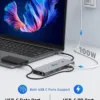 USB C Hub USB C Docking Station Dual Monitor 13 in 1 Triple Display Multiport Adapter with 2 HDMI+DP+8 USB C/A Ports+Ethernet+Audio, USB C Dongle for MacBook/Dell/HP/Lenovo ThinkPad/Surface