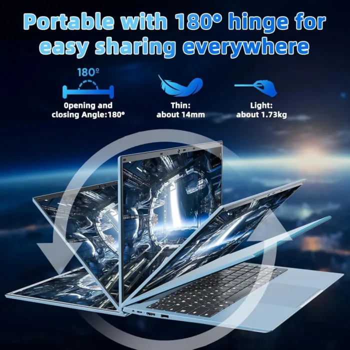 15.6 Inch Laptops, Windows 11 Laptop Computers with 36GB RAM 128GB EMMC+1024GB SSD, Celeron N5095 Quad-Core, 1 Year Office 365, WiFi 6, 180° Viewing, USB 3.2, HDMI, Type-C, 7000mAh Battery