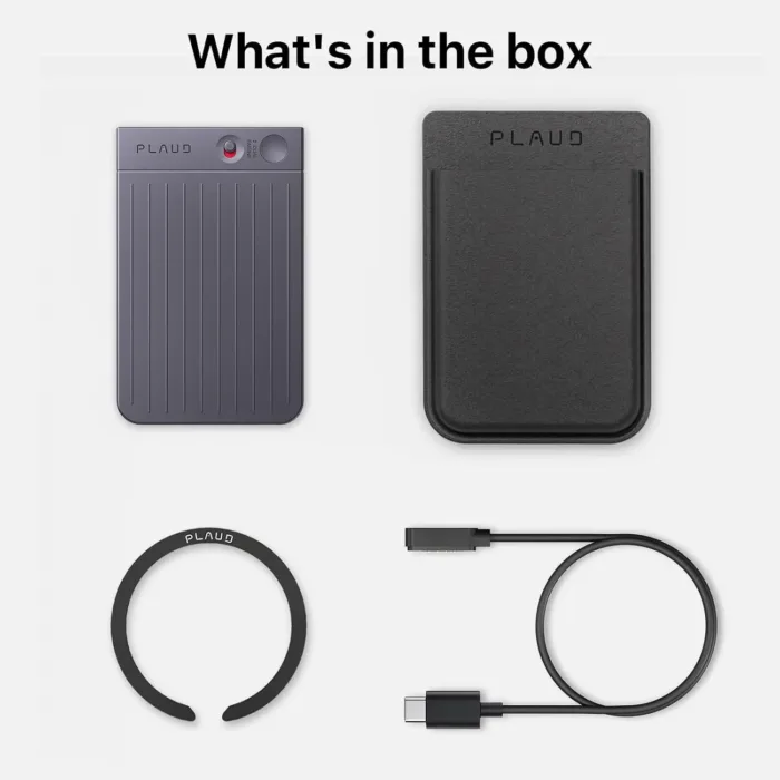 AI Voice Recorder, PLAUD Note Voice Recorder w/Case, App Control, Transcribe & Summarize with AI Technology, Support 112 Languages, 64GB Memory, Audio Recorder for Lectures, Meetings, Calls, Black