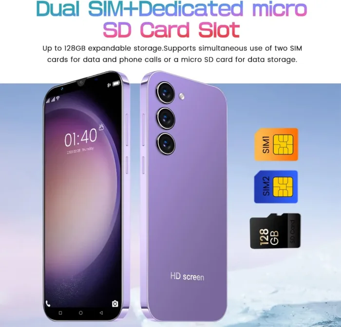 Cheap Mobile Phones, 5.0 Inch, Android 9.0, Dual SIM Dual Camera, Quad Core, 16GB ROM【Expandable up to 128GB】, Support WiFi/Bluetooth/FM, Face Unlocked Phones (Blue)