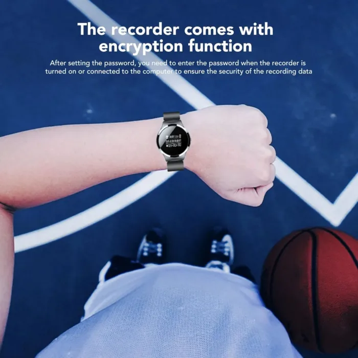 Voice Recorder Watch, Voice Activated Recorder Digital Voice Recorder Watch with Pedometer, MP3 Player, Intelligent Voice Control, File Encryption, Auto Save (32GB)