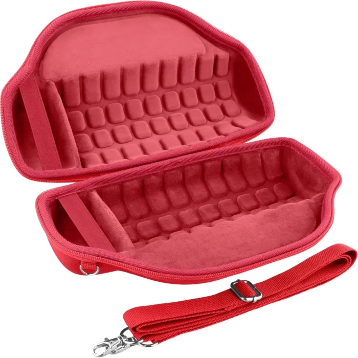 co2CREA Case for JBL Charge 6 Waterproof Portable Bluetooth Speaker, Hard Travel Bag with Detachable Shoulder Strap (Red Case)