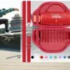 co2CREA Case for JBL Charge 6 Waterproof Portable Bluetooth Speaker, Hard Travel Bag with Detachable Shoulder Strap (Red Case)