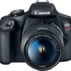 Canon EOS Rebel T7 DSLR Camera Bundle w/ Canon EF-S 18-55mm f/3.5-5.6 is II Lens + 2pc SanDisk 64GB Memory Cards, Wide Angle Lens, Telephoto Lens, 3pc Filter Kit + Accessory Kit