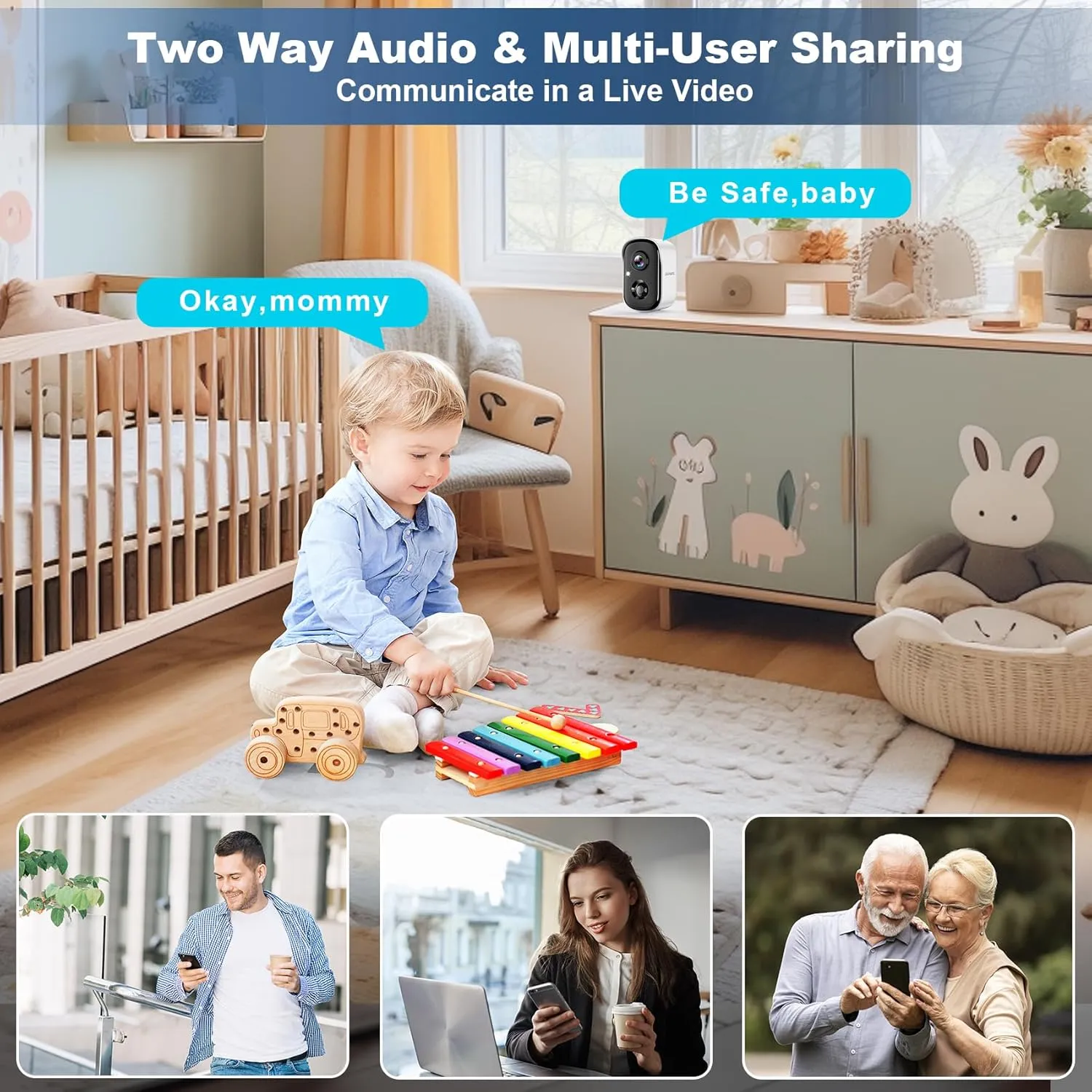 Security Cameras Wireless Outdoor, 2K Battery Powered Indoor Camera/WiFi Camera for Home Security with AI Motion Detection, Color Night Vision, Spotlight, Siren, Waterproof, SD/Cloud Storage - Image 4