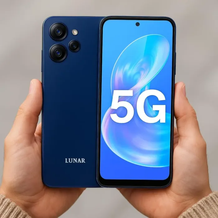 LUNAR Eclipse L1 5G Unlocked Android Smart Phone, 6.79 Inches Display, 5000mAh Battery, Fast Charging, 50MP+5MP+2MP Rear Camera with AI, 16MP Front Camera, Android 14, Aura Blue - Image 4