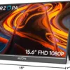 ARZOPA Portable Monitor 15.6'' FHD 1080P - Ultra-Slim Portable Laptop Monitor with Kickstand - IPS Display for PC, MAC, Phone, Xbox, PS5 - USB C & HDMI Connectivity - A1