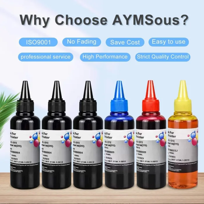 6-Pack Universal Dye Ink Refill Kit for All HP Canon Epsn Brother Printers Compatible Cartridges Refillable Cartridge CISS CIS System with 6 Syringes(6x100ML 3BK, 1C. 1M, 1Y)