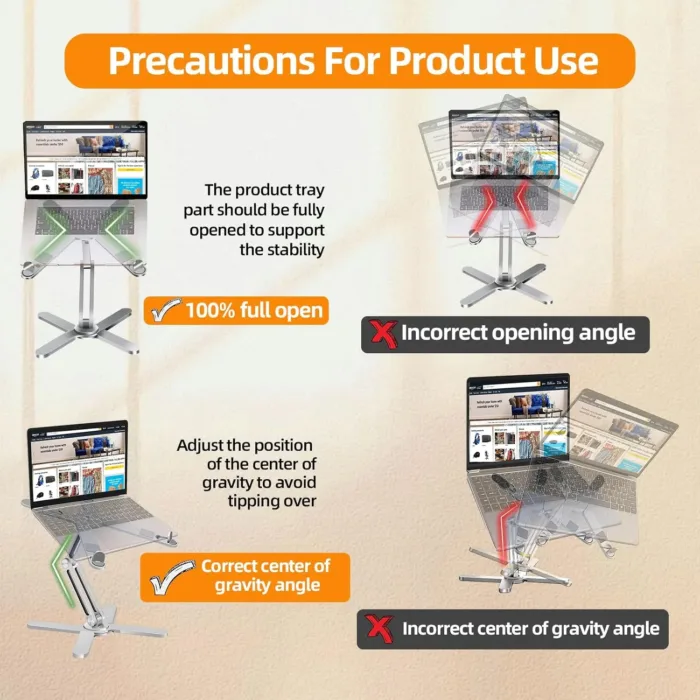Laptop Stand with 360 Rotating Base, Computer Notebook Laptop Riser Metal Holder for Desk Collaborative Work, Fully Foldable for Easy Storage, Fits All MacBook, Laptops up to 16 inches - Image 5