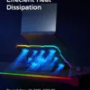 ChillCore Laptop Cooling Pad, RGB Lights Laptop Cooler 9 Fans for 15.6-19.3 Inch Laptops, Gaming Laptop Fan Cooling Pad with 8 Height Stands, 2 USB Ports - A21 Blue
