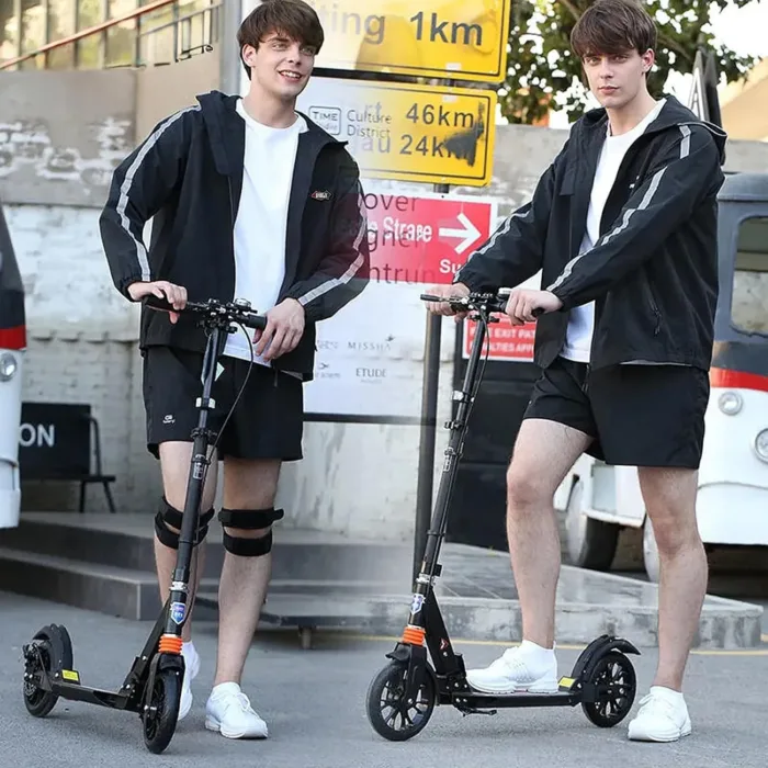 Kick Scooter for Ages 6+,Kid, Teens & Adults - Max Load 300 LBS, 4 Adjustable Levels, 200mm Big Wheel Folding Scooter, Lightweight, Aluminum, Indoor and Outdoor Scooters, Bearing ABE - Image 5
